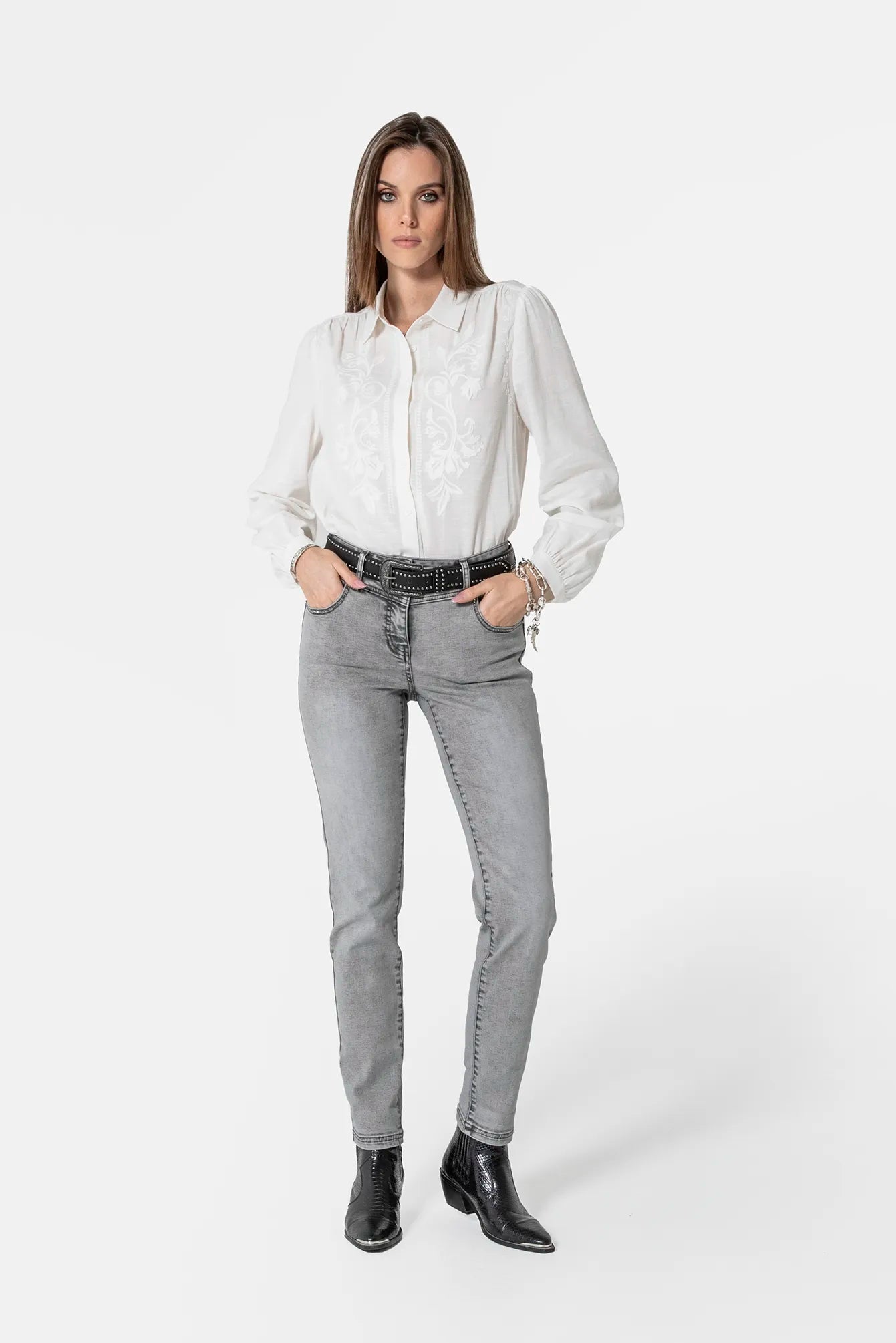 Jean droit gris clair | Elora