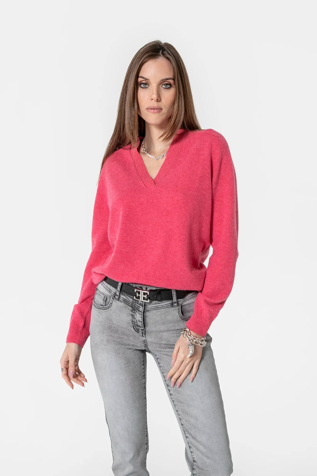 Pull col V rose | Elora