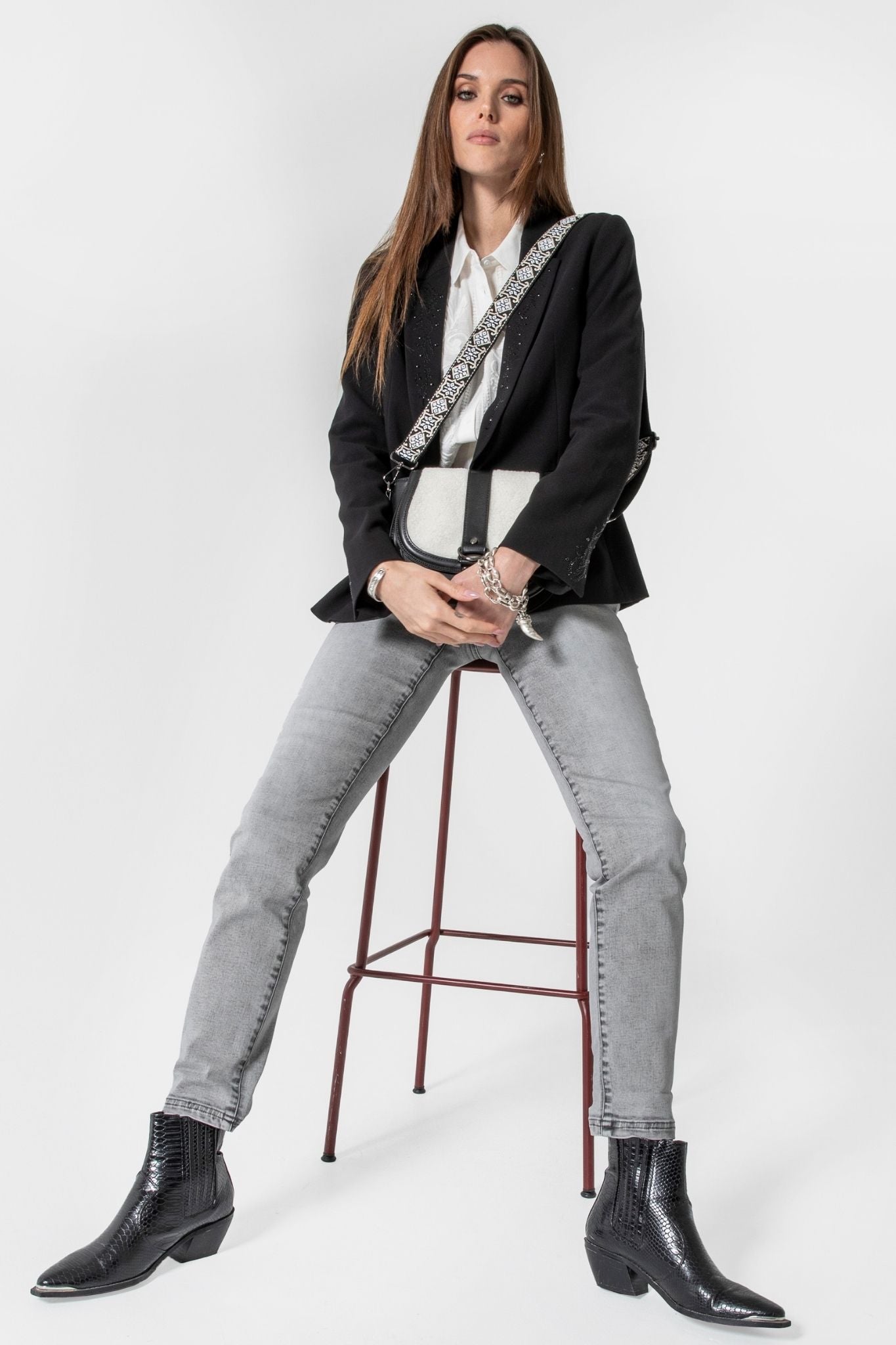 Jean droit gris clair | Elora