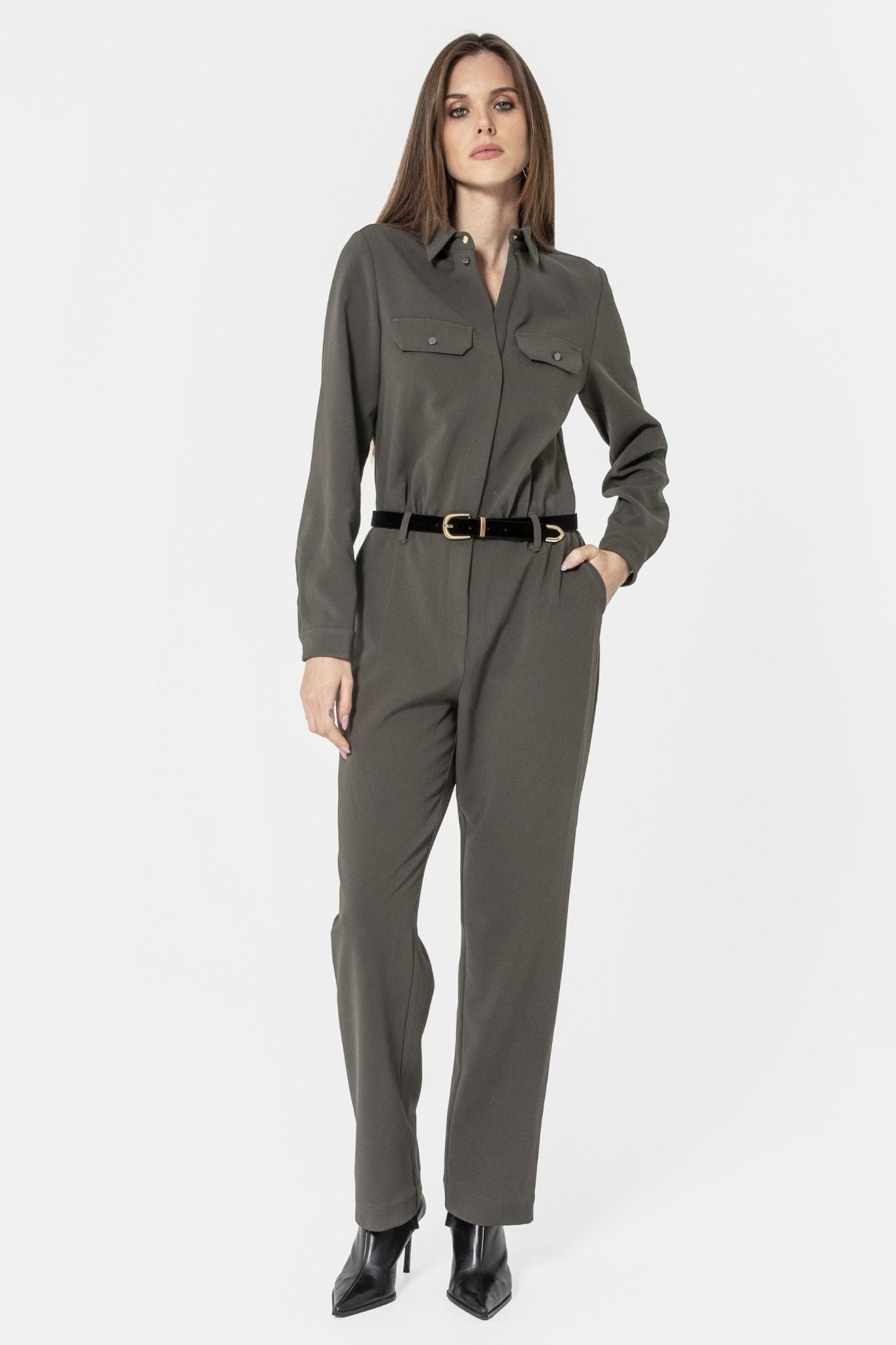 Combipantalon coloris kaki | Elora