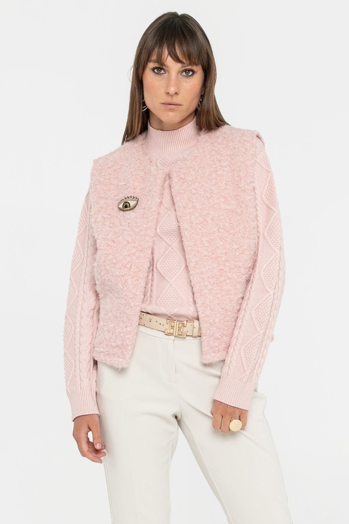 Boléro sans manches rose | Elora