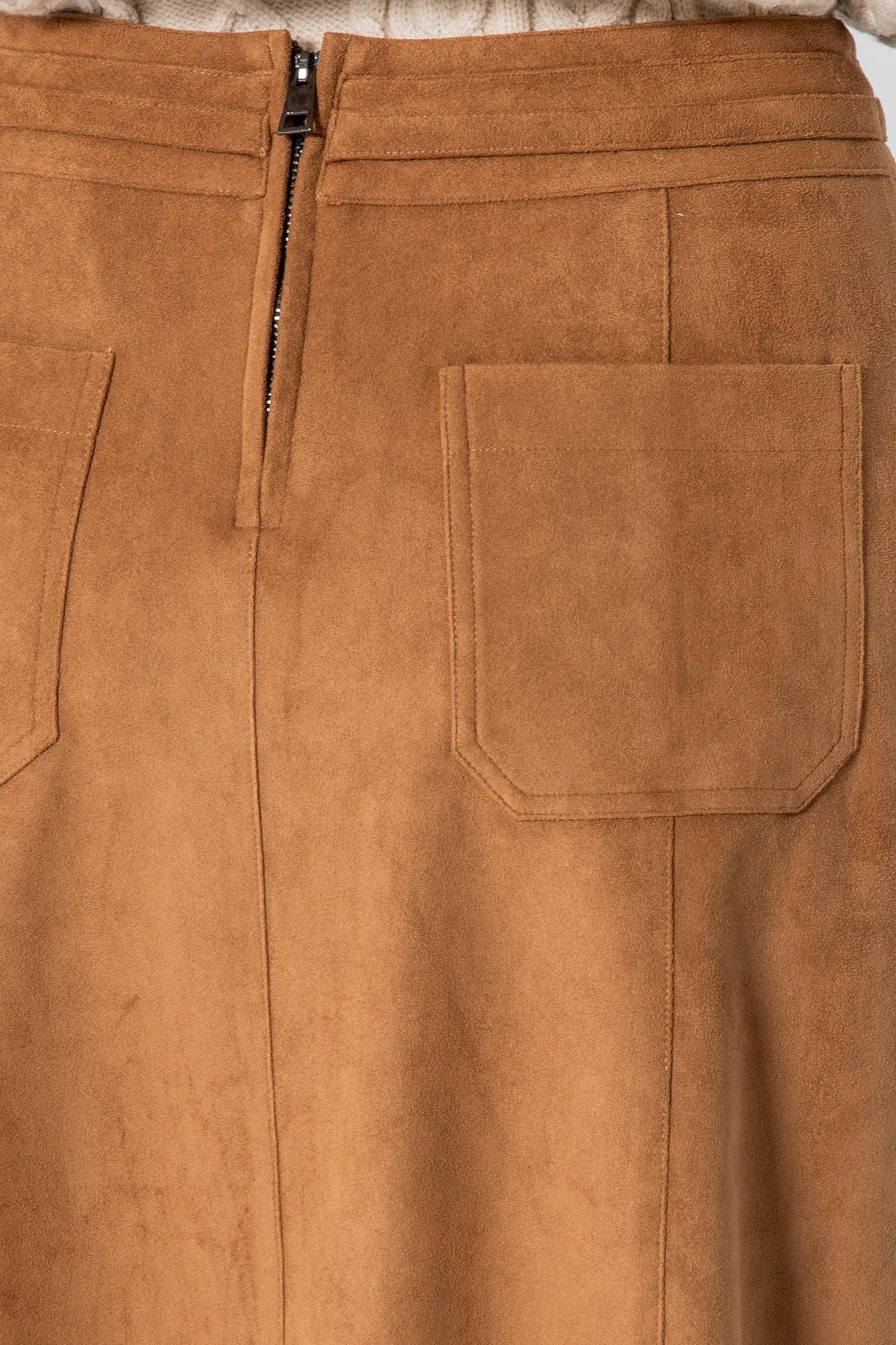 Jupe longue en suédine camel | Elora