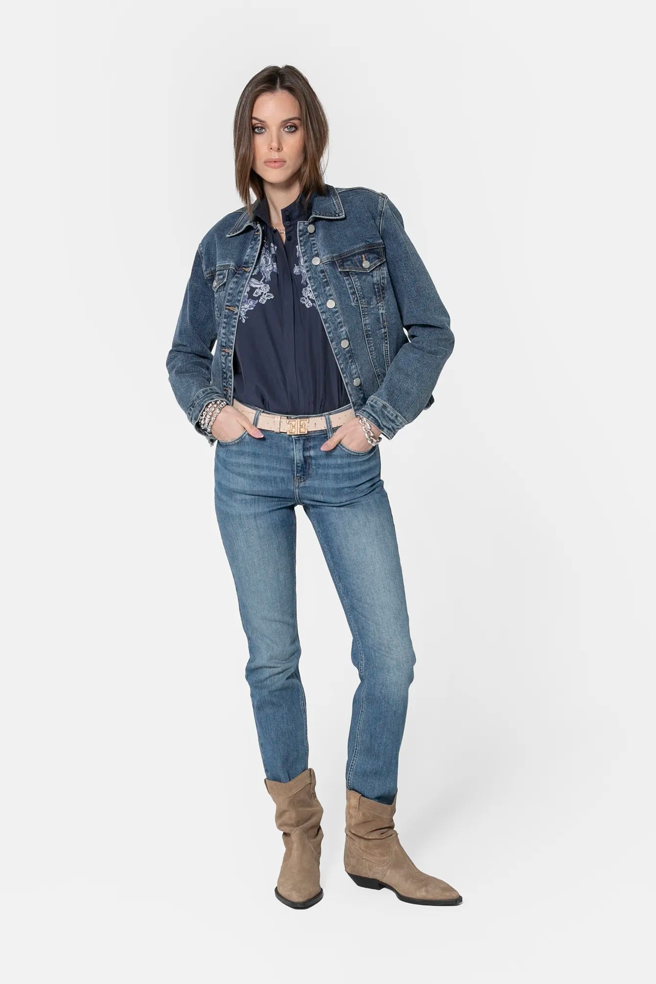 Blouse à motif floral bleu | Elora