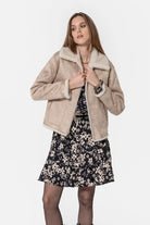 Blouson réversible beige | Elora