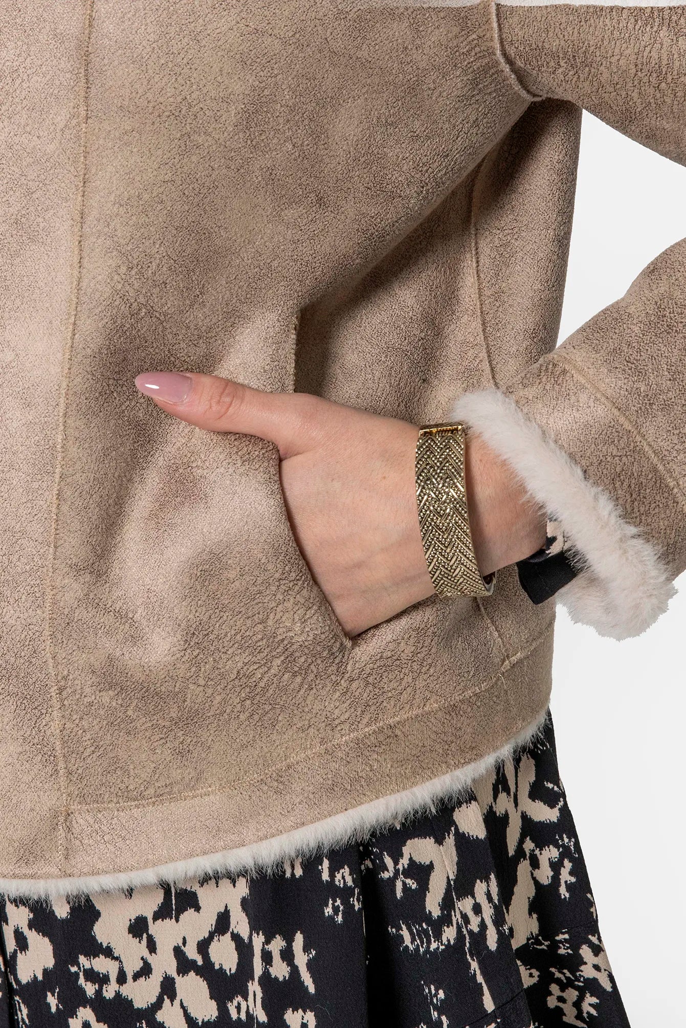 Blouson réversible beige | Elora
