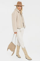 Blouson réversible beige | Elora