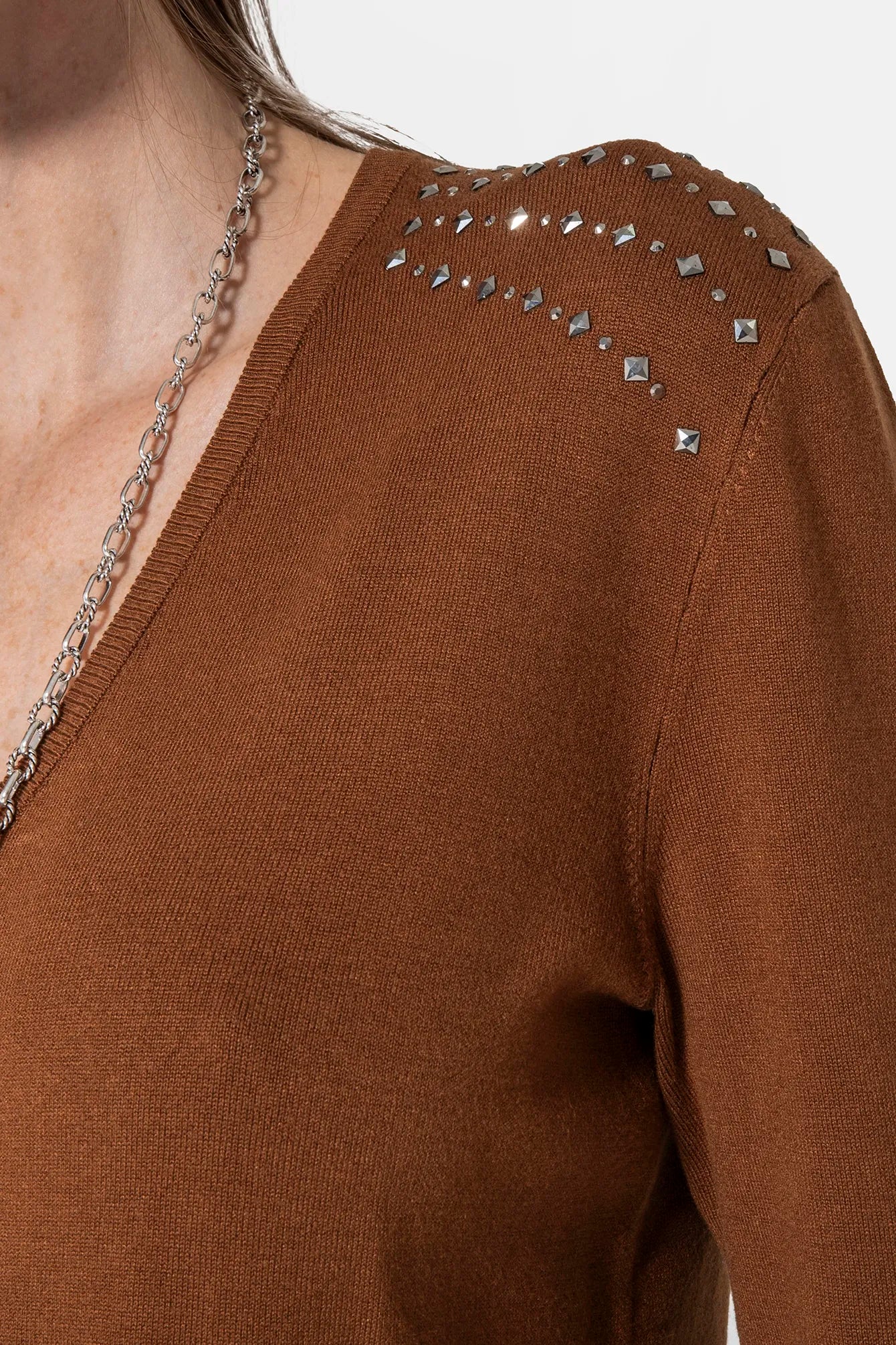 Pull clouté moka | Elora