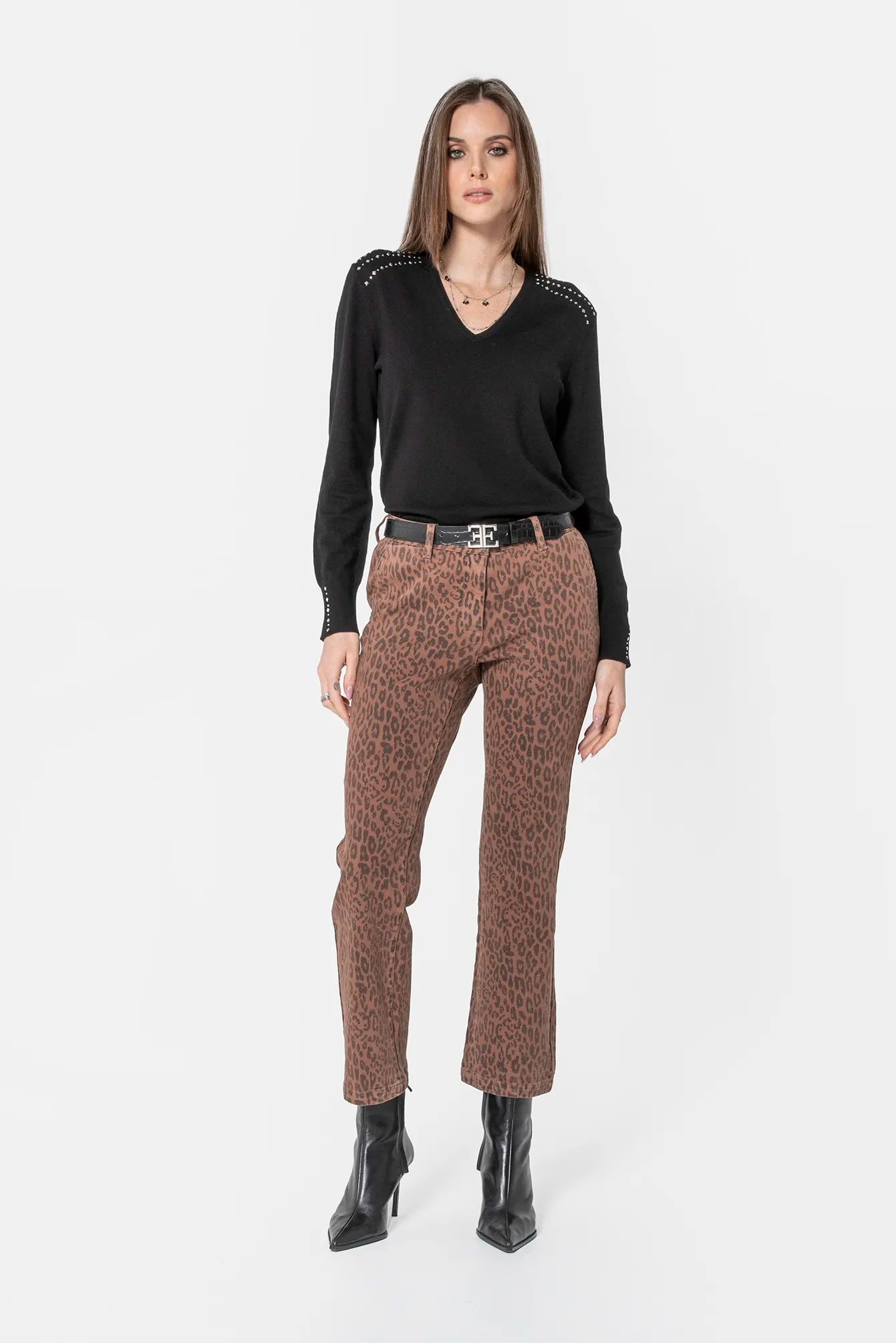 Pull clouté noir | Elora
