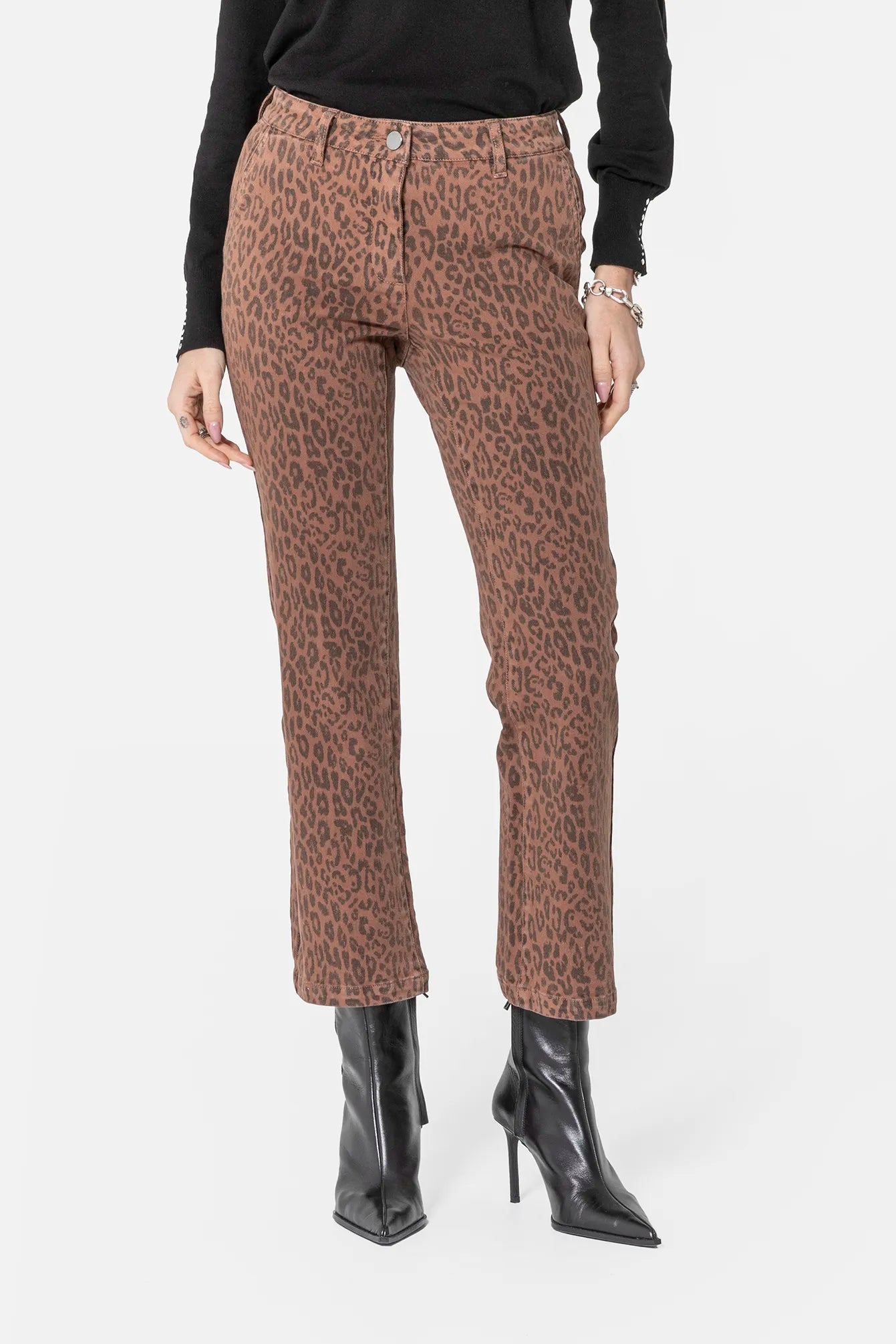 Pantalon bootcut à motif léopard | Elora