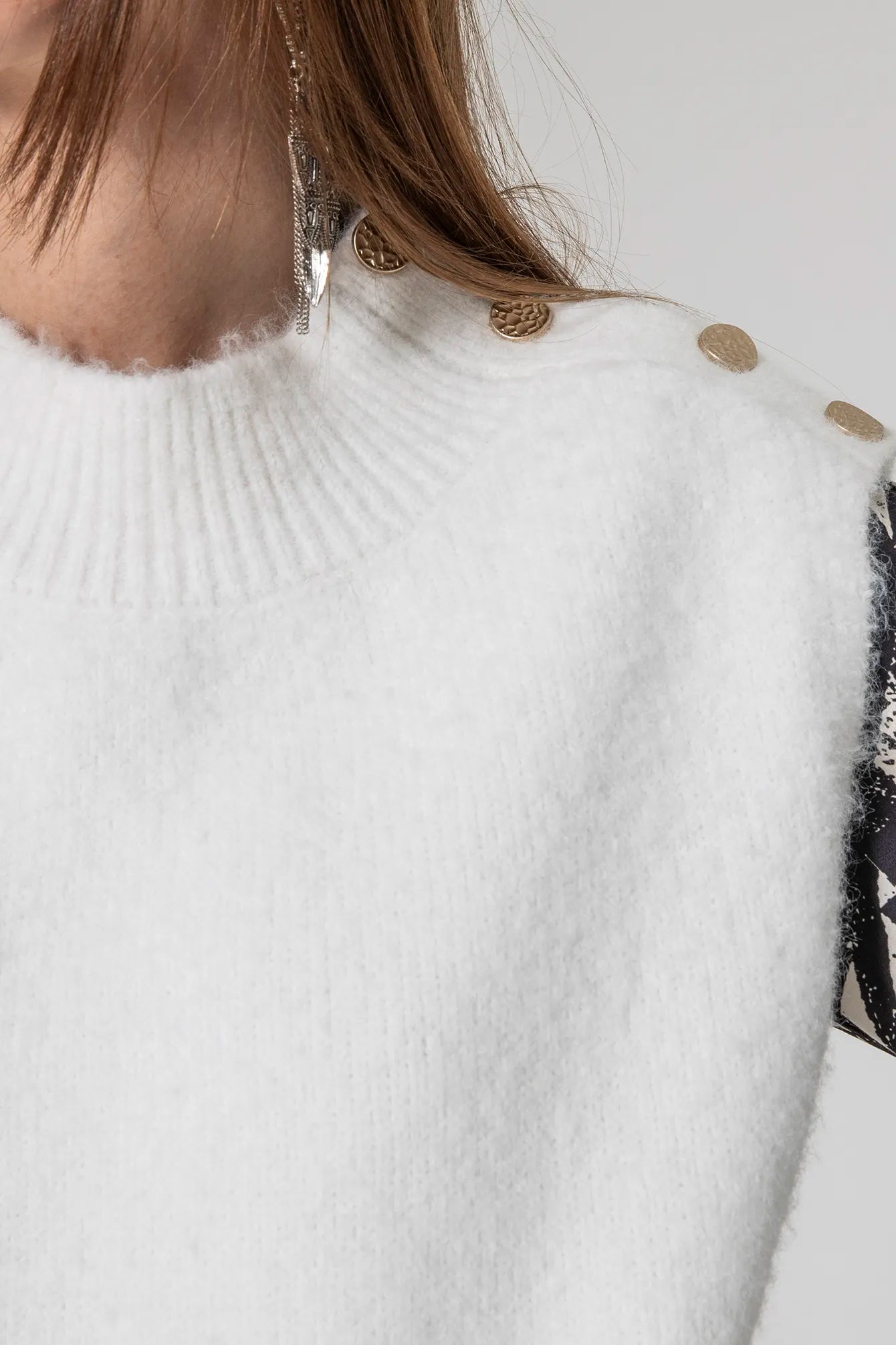 Pull sans manches écru | Elora