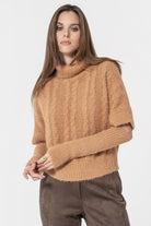 Pull avec manchettes amovibles saumon | Elora