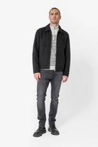 Blouson en drap de laine noir | Elora