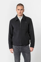 Blouson en drap de laine noir | Elora