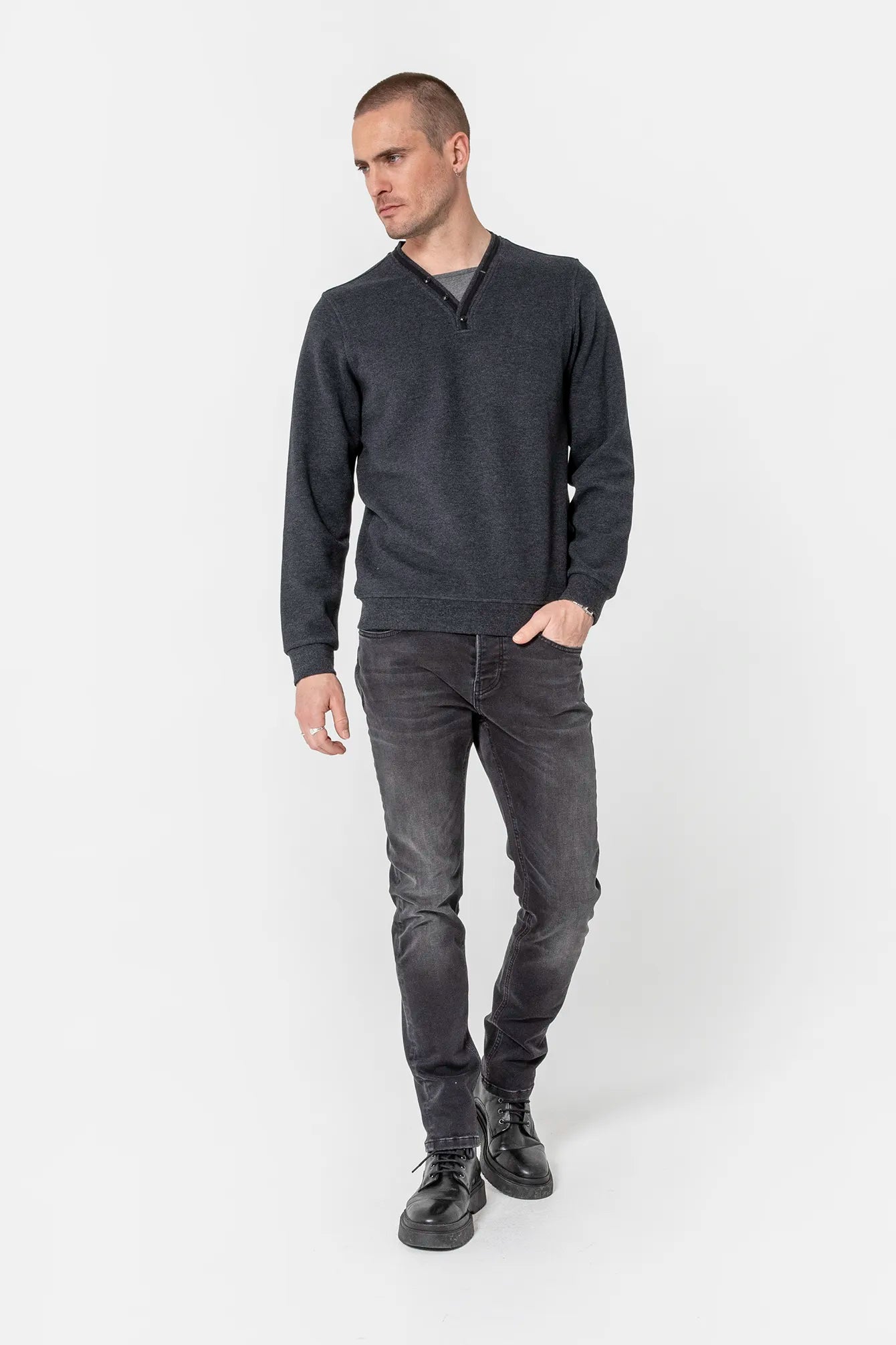 Pull noir et gris | Elora