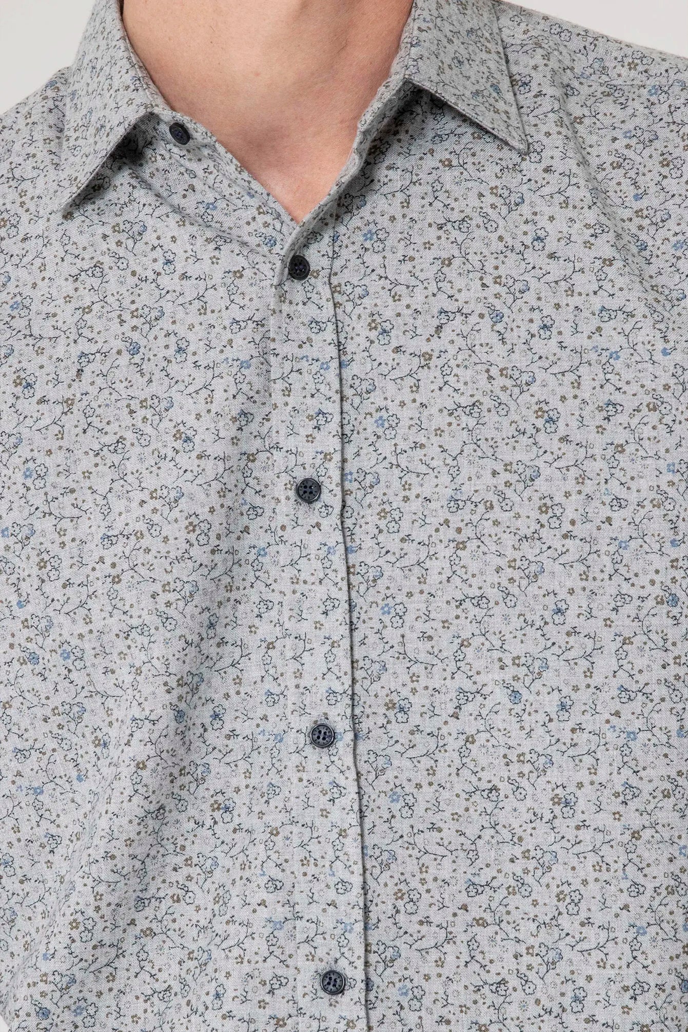 Chemise à motif floral gris | Elora