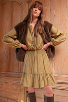 Robe courte cintrée pistache | Elora