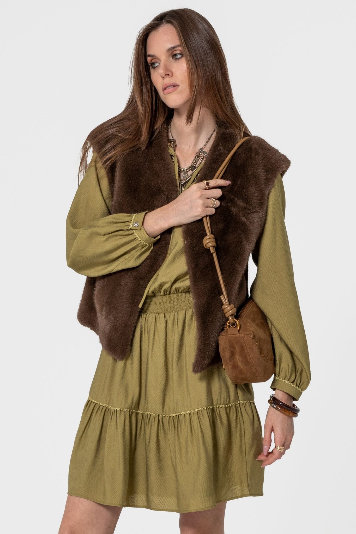 Robe courte cintrée pistache | Elora