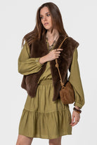 Robe courte cintrée pistache | Elora