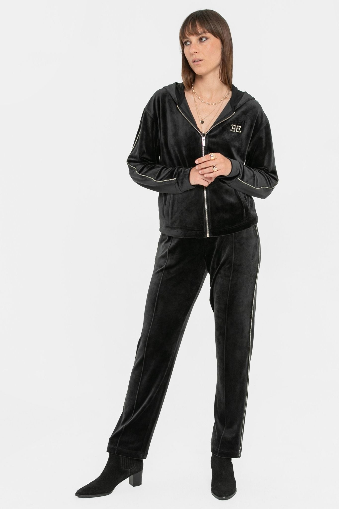Pantalon velours cocooning noir | Elora