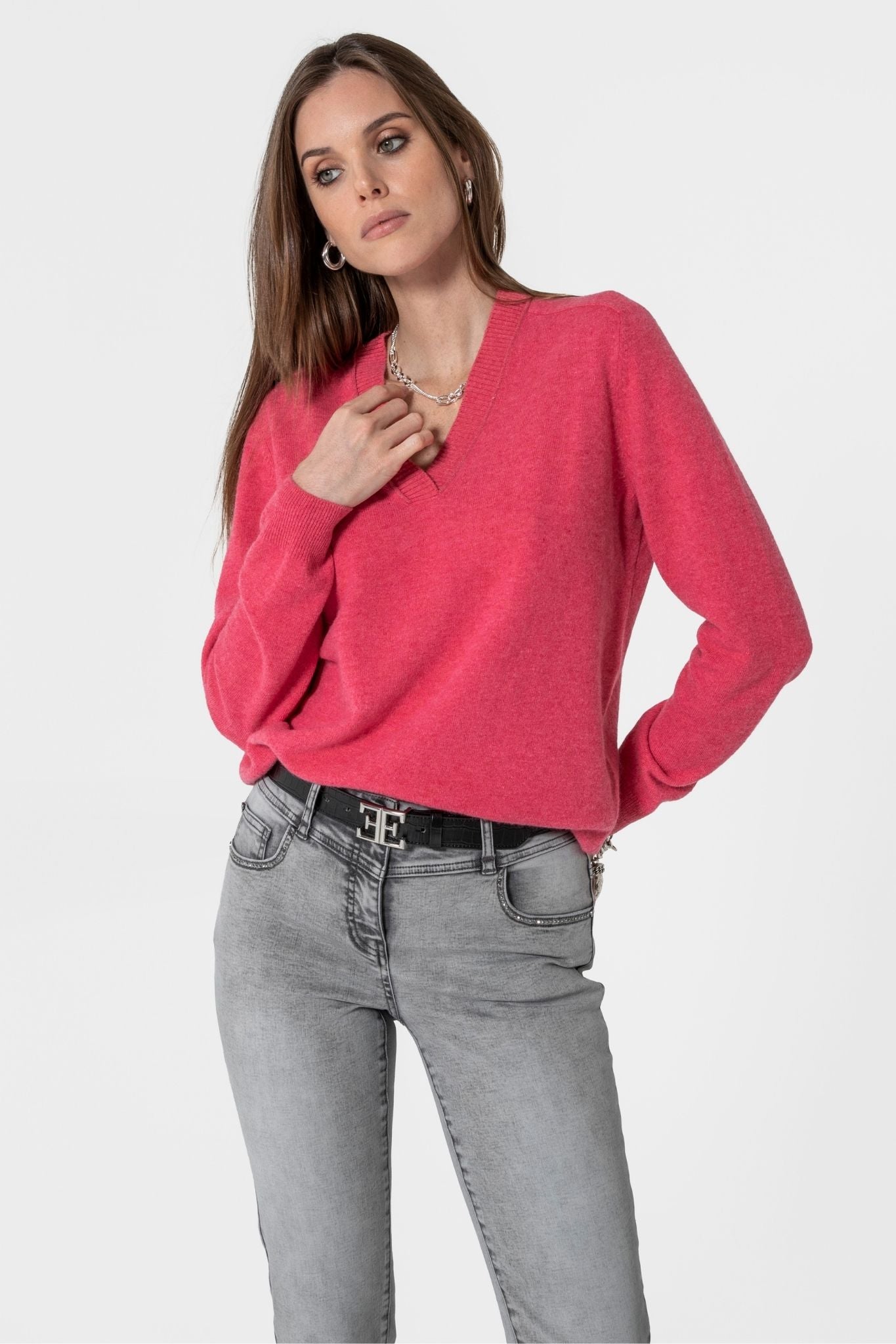 Pull col V rose | Elora