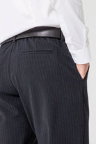 Pantalon droit rayé navy | Elora