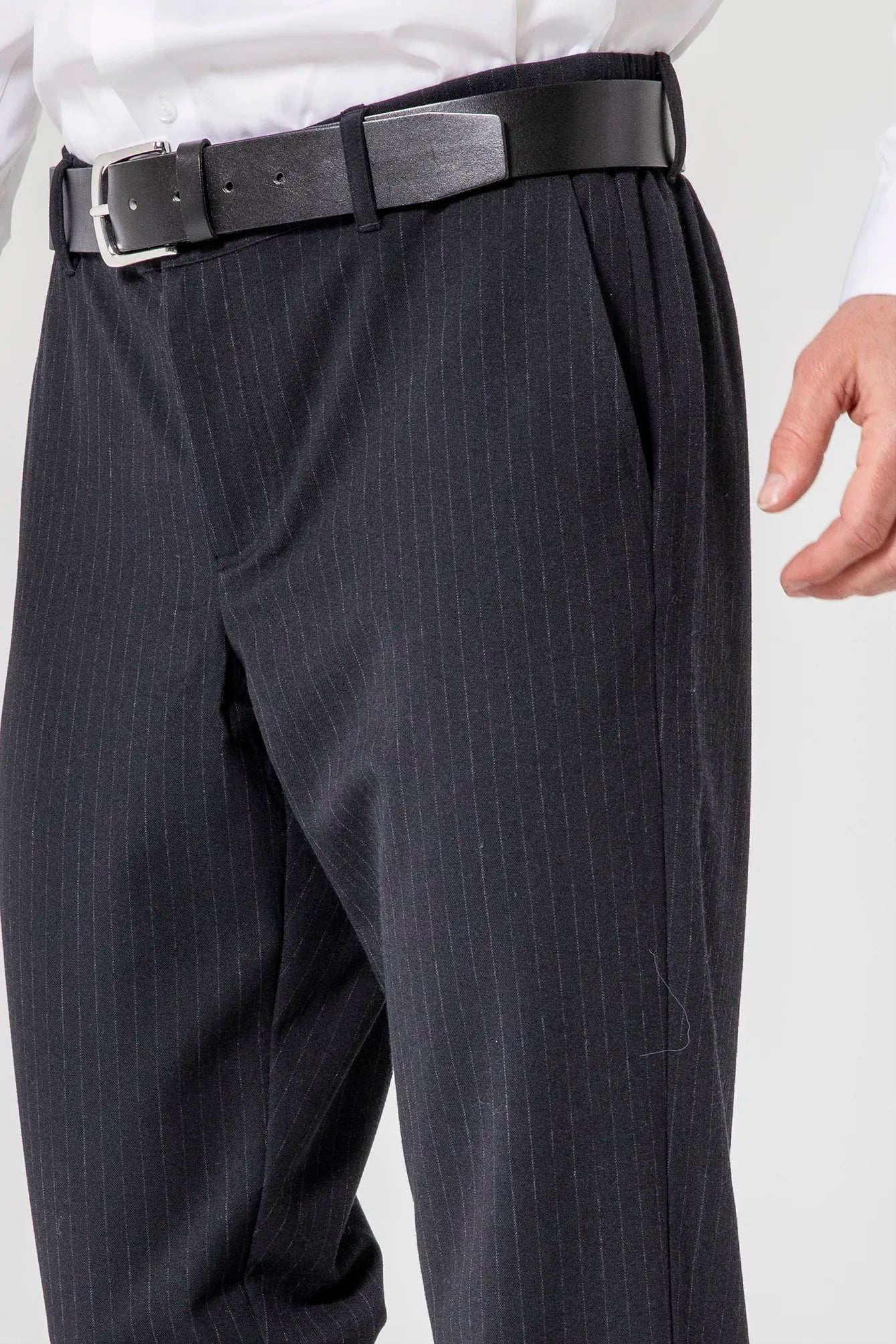Pantalon droit rayé navy | Elora