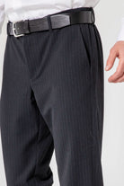 Pantalon droit rayé navy | Elora