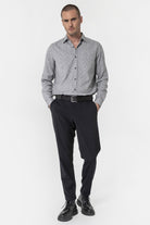 Pantalon droit rayé navy | Elora