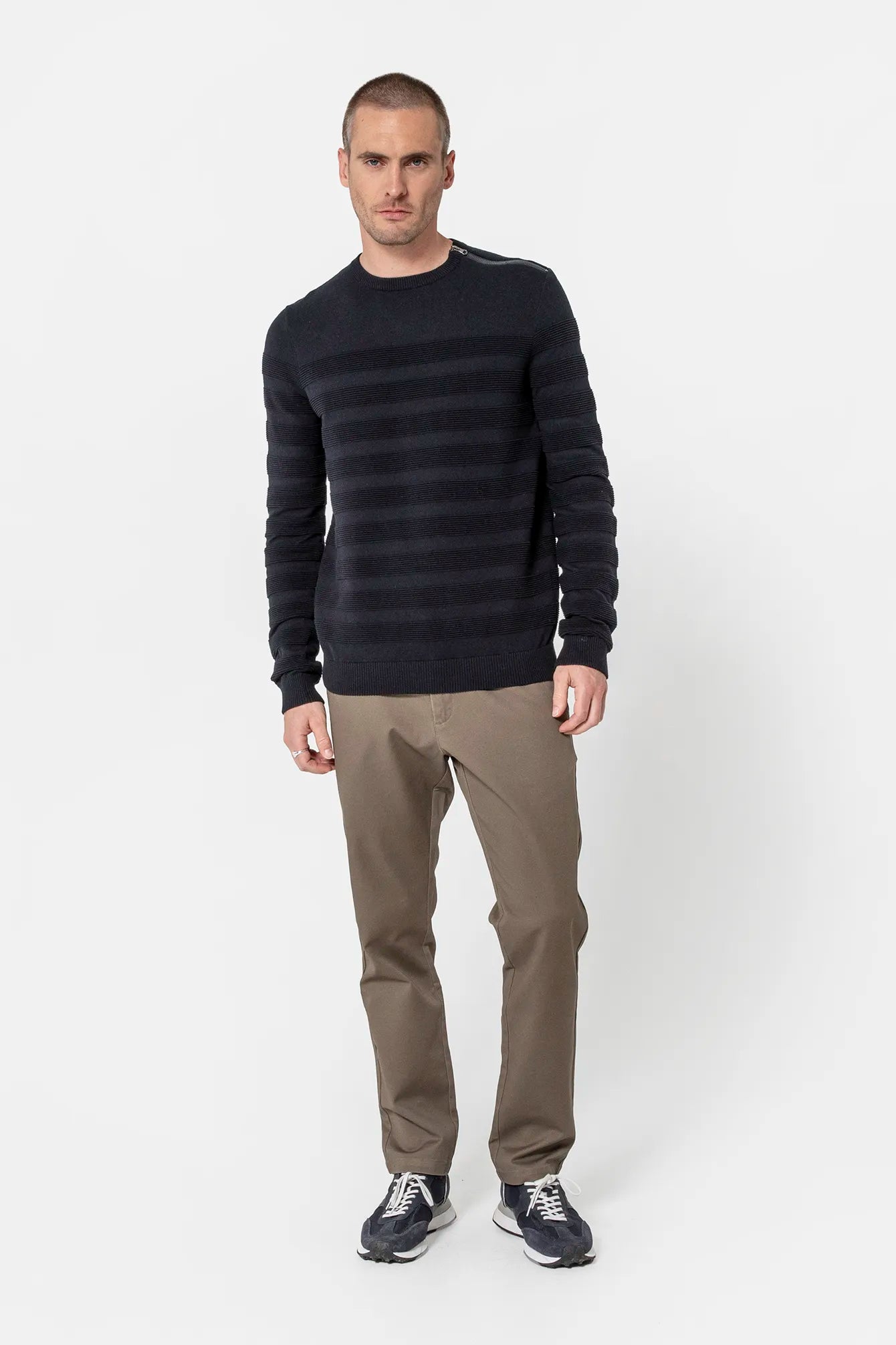 Pull effet rayé navy | Elora