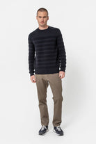 Pull effet rayé navy | Elora