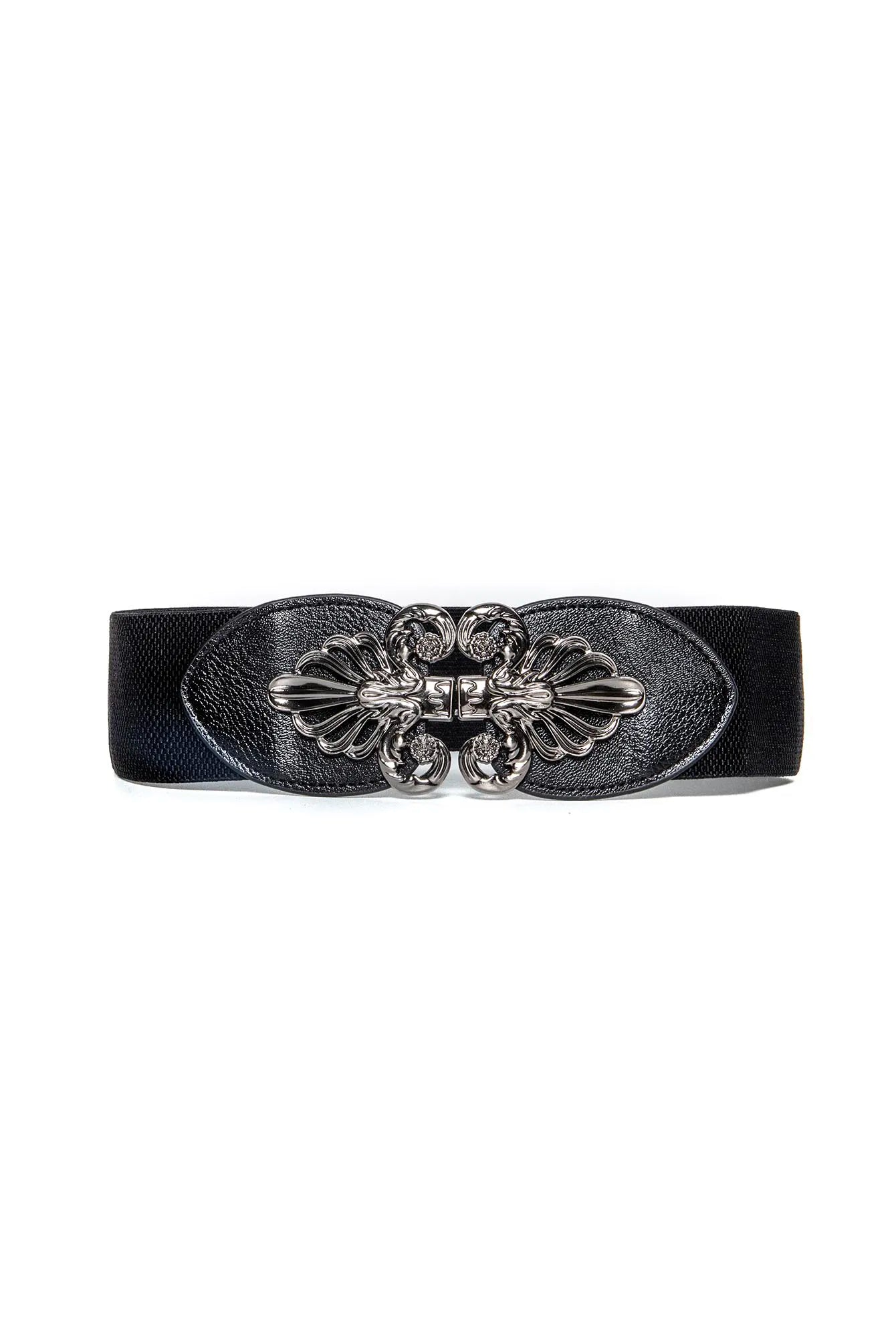 Ceinture large élastique noir | Elora