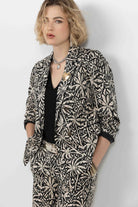 Veste imprimé écru et noir chic | Elora