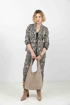 Veste imprimé écru et noir chic | Elora