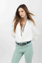 Blouse blanche cache-cœur chic | Elora