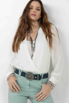 Blouse blanche cache-cœur chic | Elora