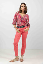 Pantalon rose slim tendance | Elora