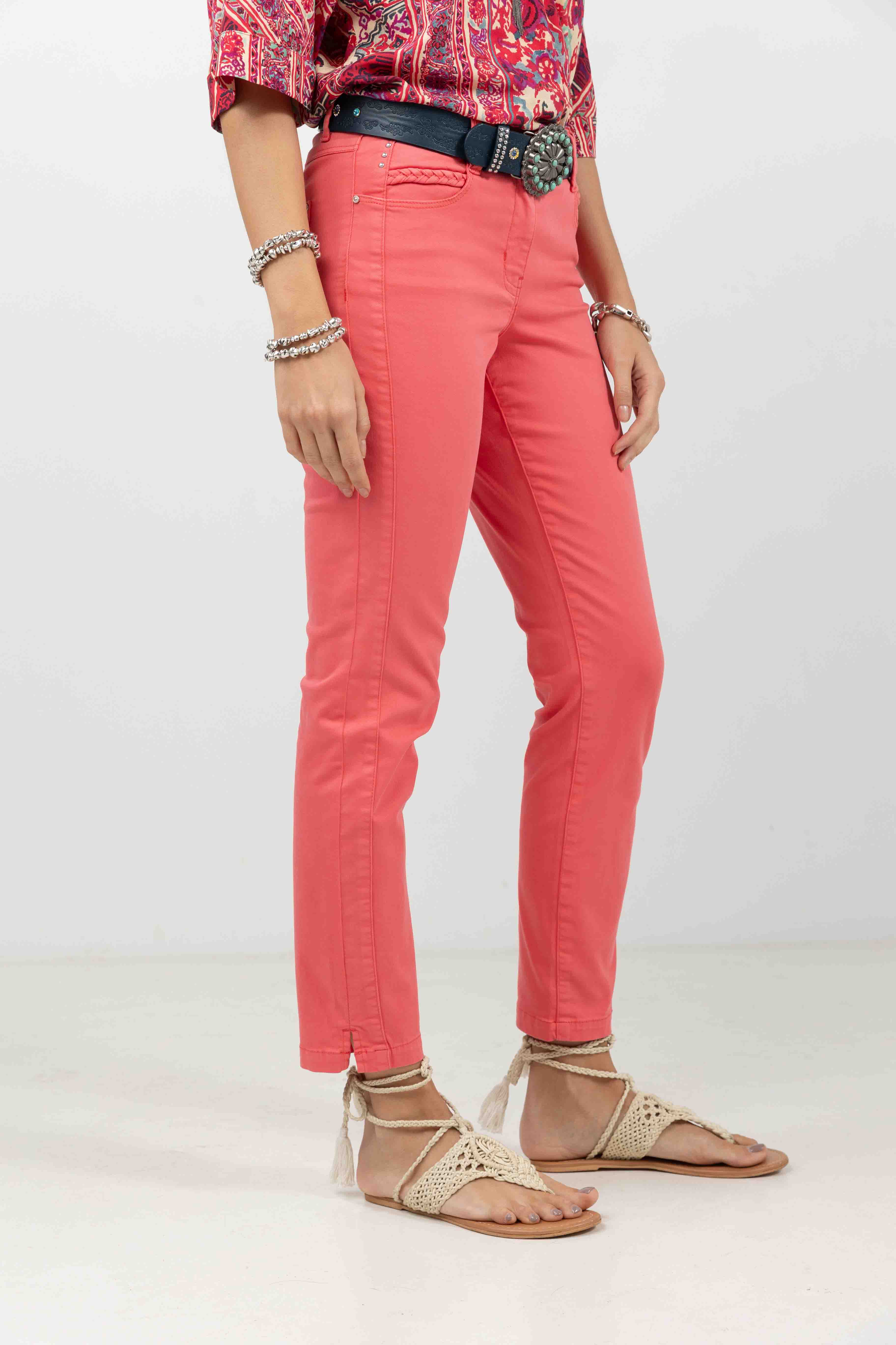 Pantalon rose slim tendance | Elora