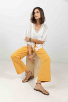 Pantalon jaune wide leg | Elora