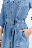 Robe chemise jean bleu clair | Elora