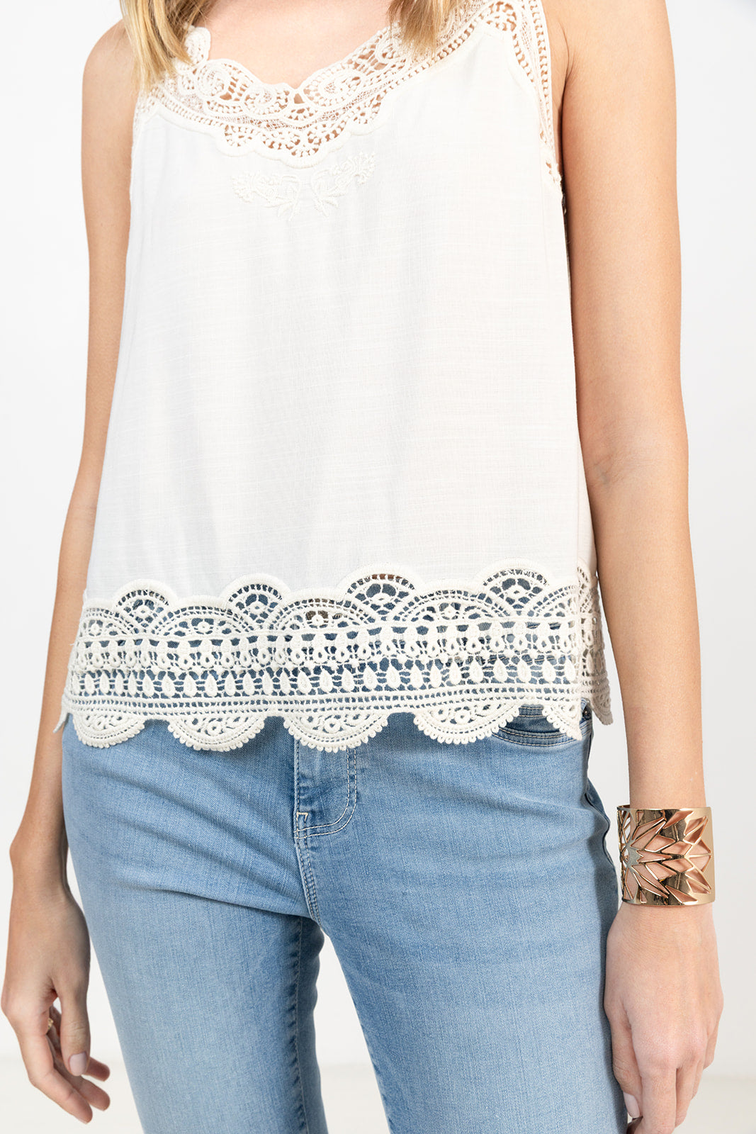 Caraco écru fluide dentelle féminine | Elora