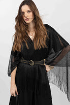 Ceinture corset rock naturel et noir | Elora