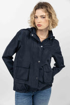 Parka bleu marine déperlante chic | Elora