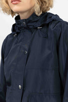 Parka bleu marine déperlante chic | Elora