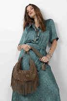 Jupe satin vert coupe sirène élégante | Elora