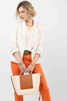 Sac panier écru camel coton tressé | Elora