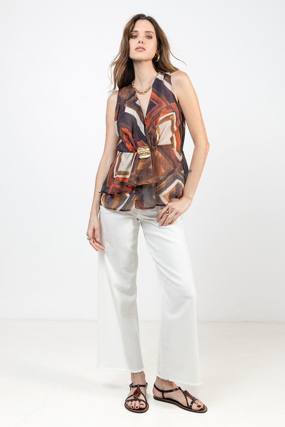 Top imprimé graphique | Elora