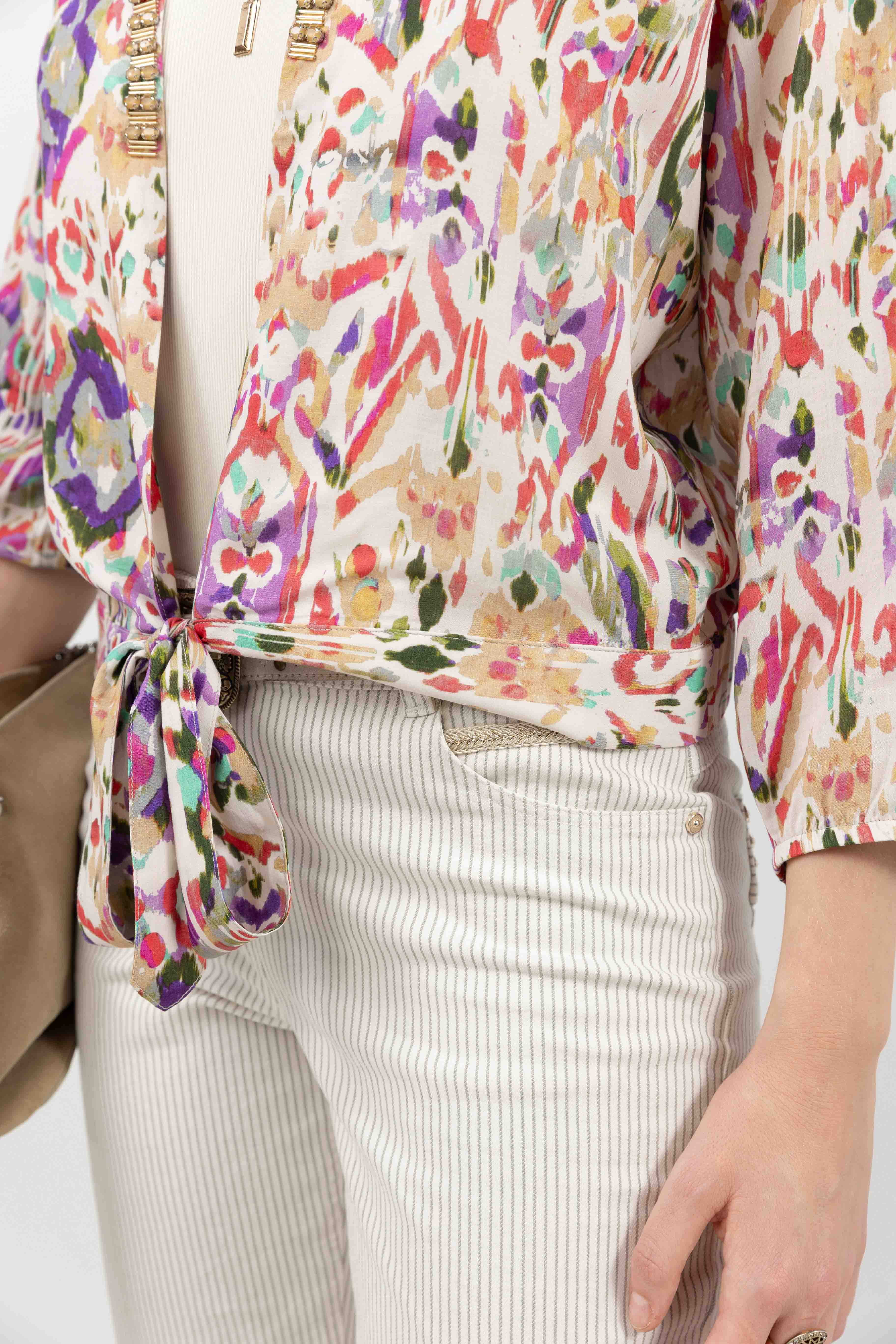 Top multicolore bijou à nouer | Elora