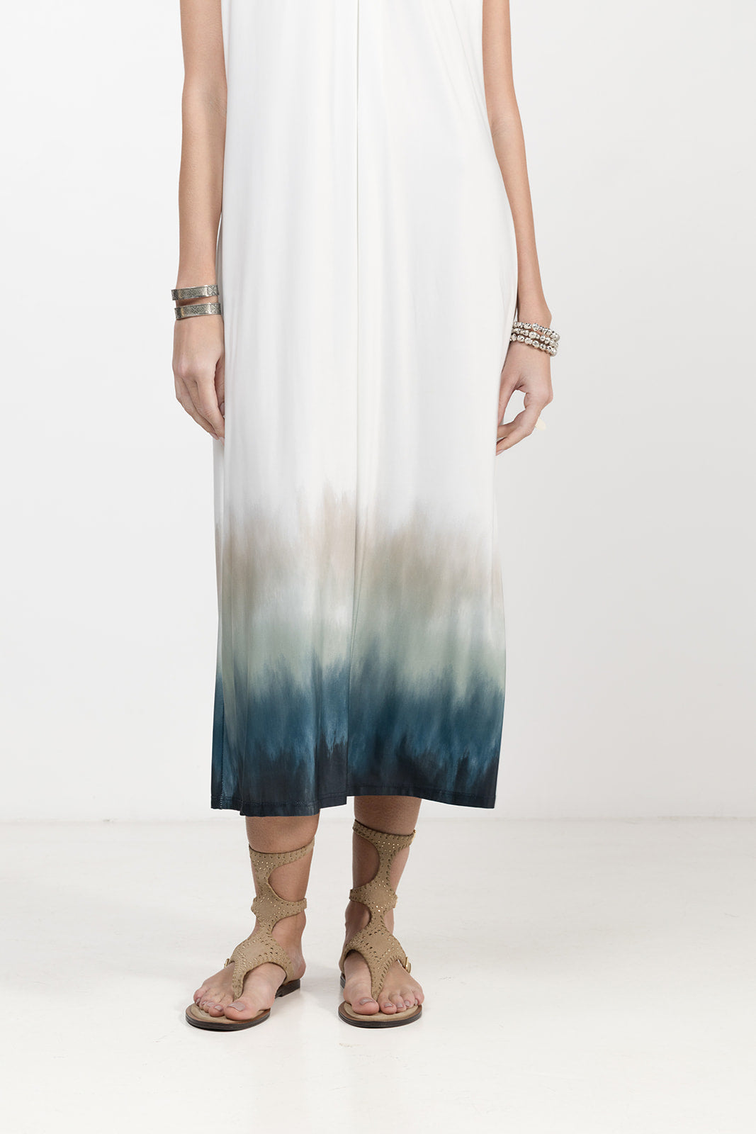 Robe longue tie and dye maille fluide| Elora