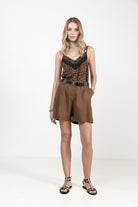 Short choco en lin chic et fluide | Elora