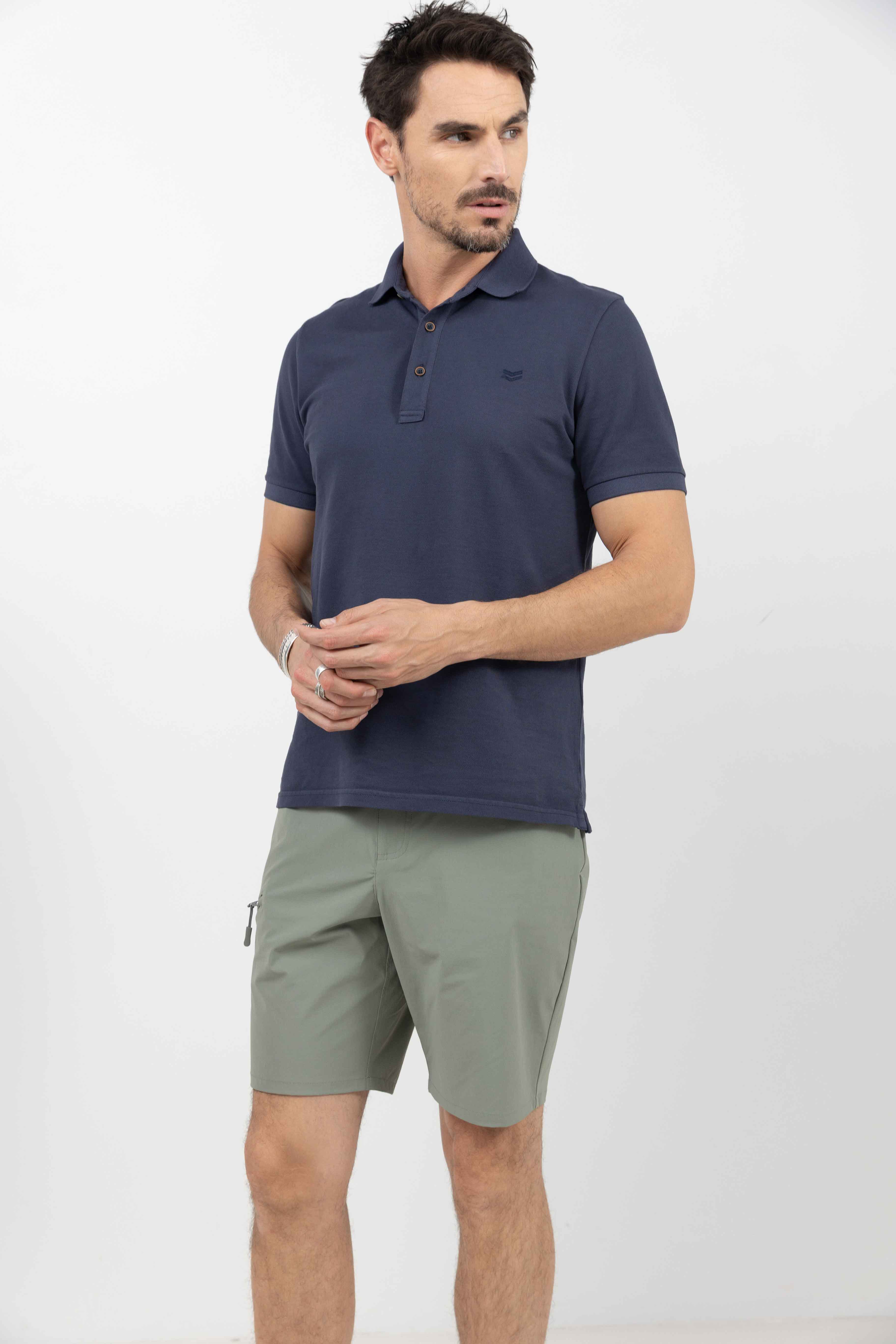 Polo bleu marine chic décontracté | Elora